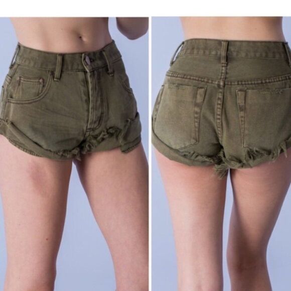 Mustard Seed Distressed High Rise Button Fly Short - Picture 12 of 12